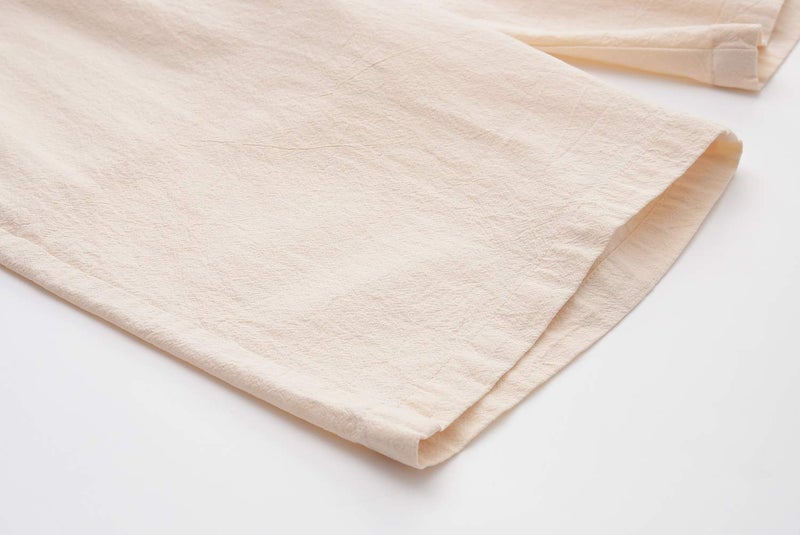 SIR7 Men's Linen Casual Classic Fit 11 Inch Inseam Elastic Waist Shorts with Drawstring Beige X-Large - Image 5